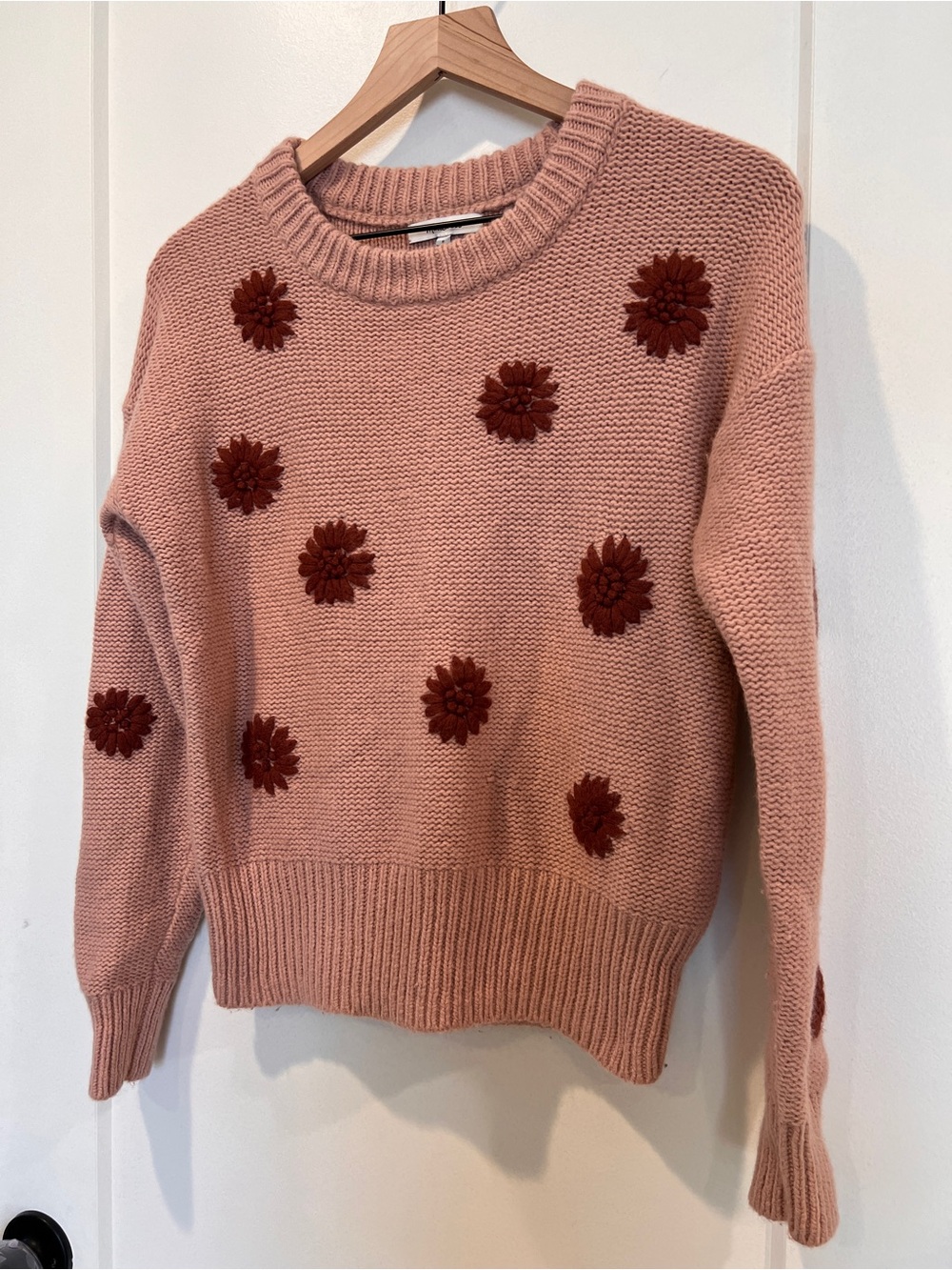 Madewell Flower Embroidered Pullover Sweater